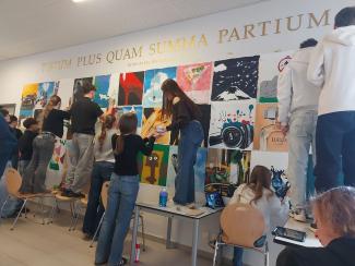 Wandbild Aula - Arbeitsprozess